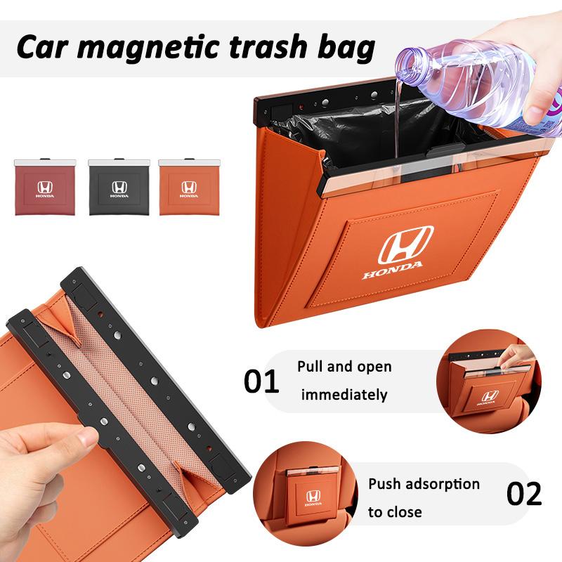 TKJA8 For Honda Civic Accord Fit Jazz Pilot C-RV Odyssey Passport City H-RV Premium Magnetic Car Trash Can Folding Hanging Storage Bag