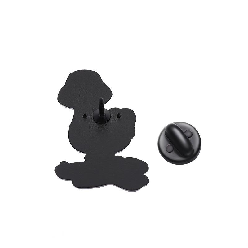 Cute Animal Weather Rainy Day Badge Treading Water Umbrella Black Cat Treading Water Duck Cat Metal Brooch Accessories