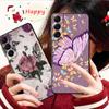 Shell For Samsung Galaxy S23 S22 S21 S20 Fe Ultra S10 S9 S8 Plus Note 20ultra 10plus Case Bling Aesthetic Butterfly Rose Art