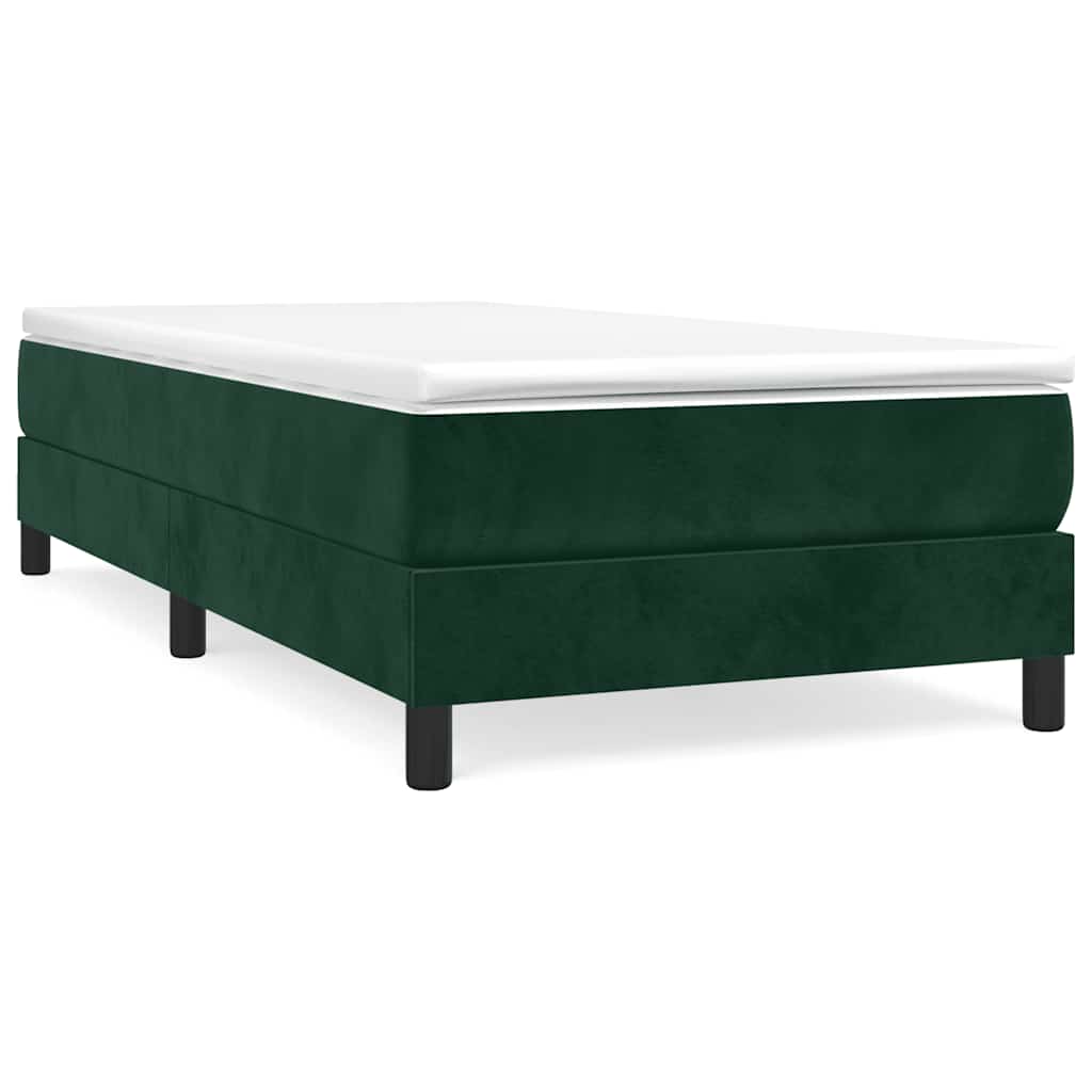 Box Spring Bed Frame Dark Green 80 x 200 cm Velvet