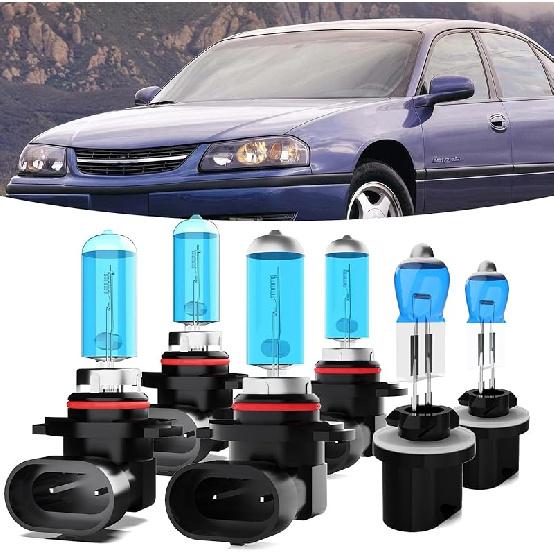 Halogen Headlights Fit For Chevrolet Chevy Impala 2006-2013 Headlight Bulbs,H11/H8/H9 High Beam+ H11/H8/H9 Low Beam+ H11 Fog Light Combo,Plug And