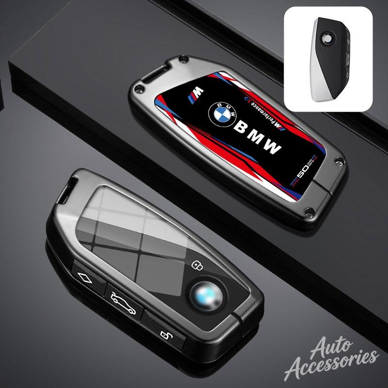 Metal Car Key Case Cover Protection Shell For BMW 3 5 7 Series X3 X5 X6 X7 GT Ix3 XM I5 I7 G90 G45 G12 Keychain Auto Accessories