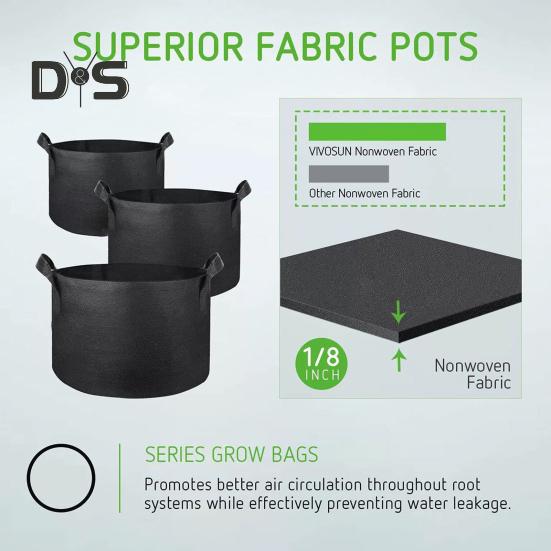 Saci de creștere din pâslă îngroșată, saci de creștere a plantelor cu mânere, saci de plantare respirabili, ghivece pentru flori, roșii, castraveți