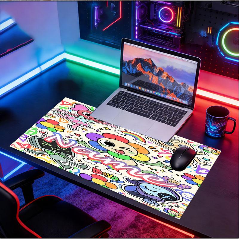 Kişiye Özel İsimli Dandy'nin Dünya Desenli Mouse Pad, Dizüstü Bilgisayar Masa Matı, Ev İçin Dekoratif Masa Matı Klavye Altlığı Hediye