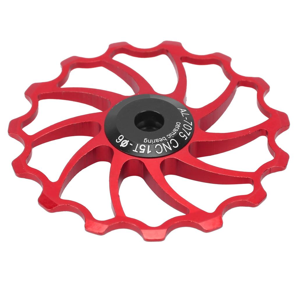MEIJUN Rear Derailleur Guide Pulley Wheel 15T Ceramic Bearing for Folding Mountain BikesRed