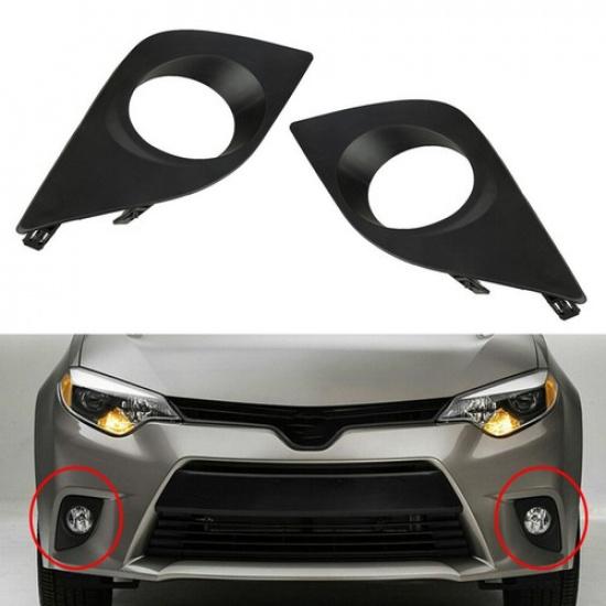 Front Bumper Fog Light Bezel Cover Left & Right W/ Hole For Toyota Corolla 14-16