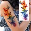 1 Sheet Sexy Butterfly Sunflower Plum Temporary Tattoos For Women Girls Waist Breast Arm Forearm Flower Fake Temp Tattoo Sleeve