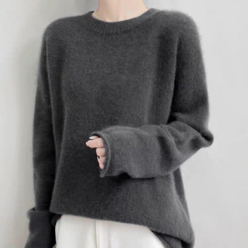 DIMANAF 2025 Autumn Winter Women Sweaters Pullover Tops Knitted Basic Tees Sweater Long Sleeve Loose Shirt