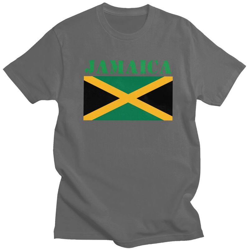 Custom Jamaica Flag T Shirt for Men Pure Cotton Tshirt Casual Tee Short Sleeve Tshirt Loose Fit Clothing