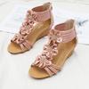 Neue Sommer Damen Böhmische Ethnische Keilabsatz Plateau Römische Sandalen, Floral Design Zum Kleid Matching
