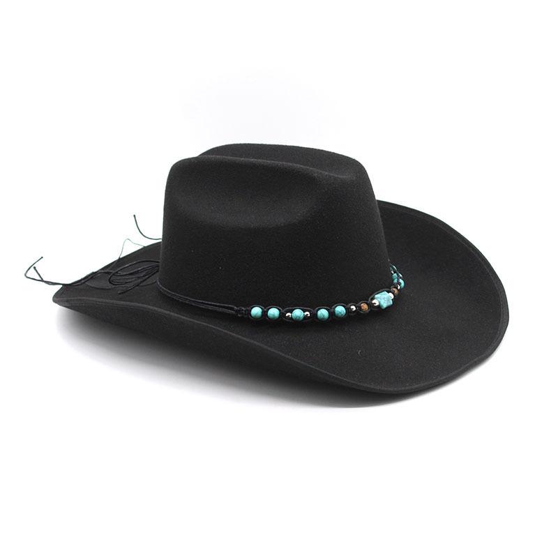 Big Brimmed Woolen Hat Western Cowboy Gift Hat Men'S And Women'S Couple Hat Ethnic Felt Hat