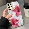 Pink Lily Flower Hard Back Print For Samsung Galaxy S25 Ultra S26 S23 S24 Plus S21 FE S22+ S26+ Shockproof Cover Phone Case Girl