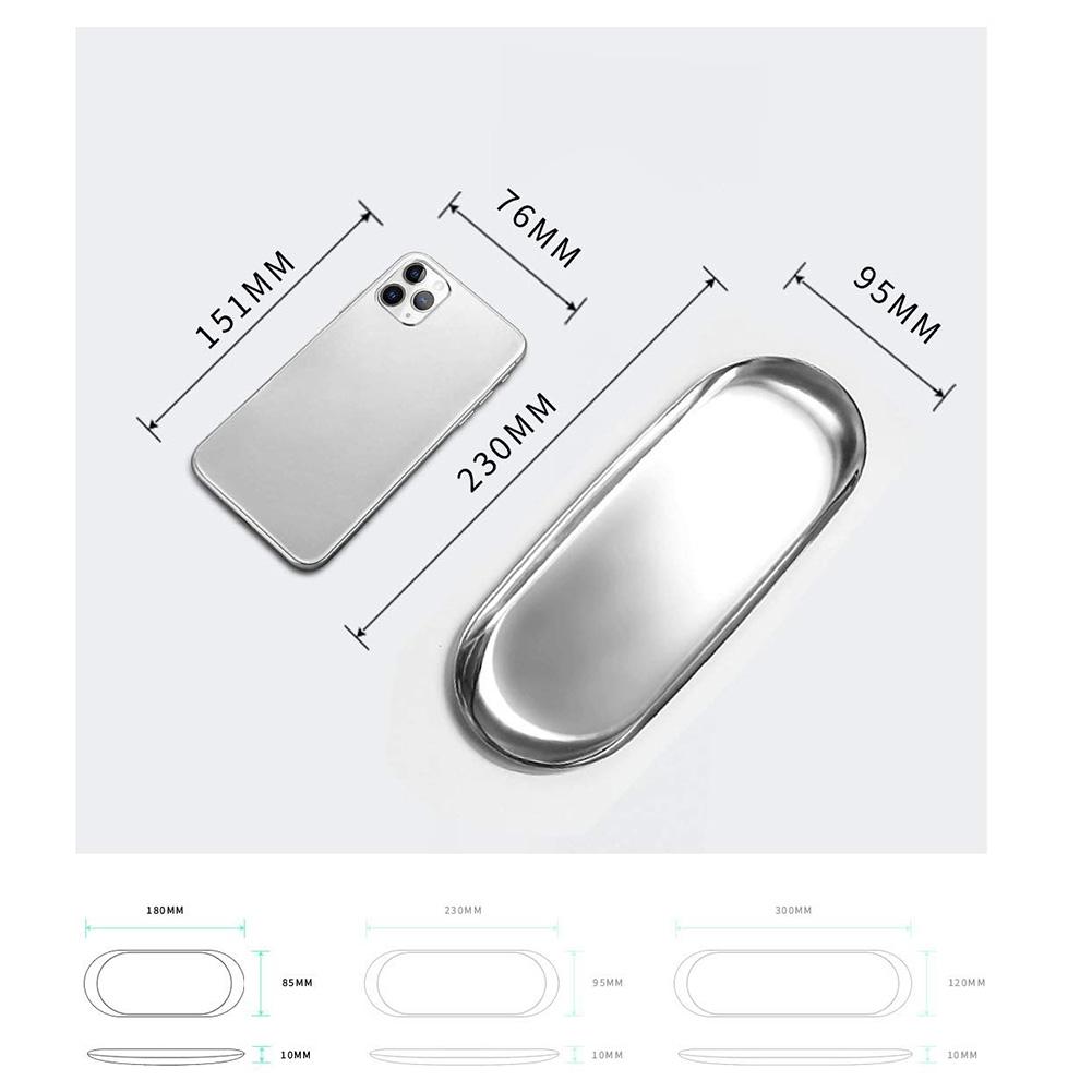 Compact Stainless Steel Tray for Tea Fruit and Jewelry Organization