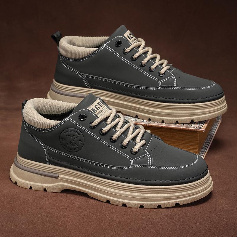 Martin Men's Spring Breathable Work Boots - Trendy, Versatile, Thick-Soled Casual Skate Shoes