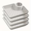 4pcs Plastic Serving Platter Set, 7.3''x6.6'' Sturdy Snack Plate for Sushi, Appetizer, Charcuterie, Potato Chip Dishes, Plates