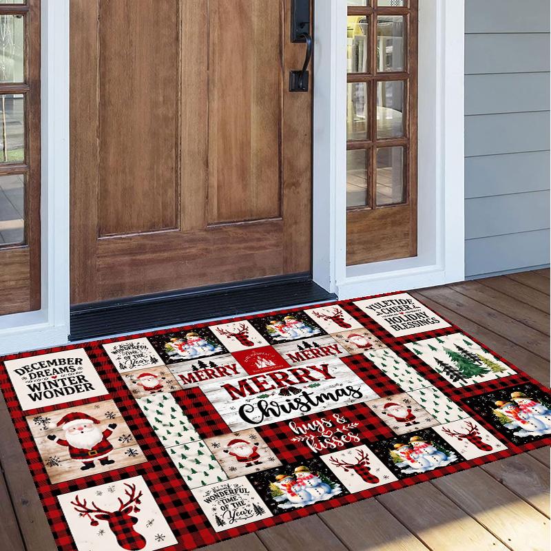 Christmas Pattern Square Area Rug Comfort Indoor Floor Carpet For Home Holiday Gift