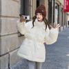 Women's Winter Plus Size Mid-Length Fox Fur Hooded Down Jacket with Large Collar