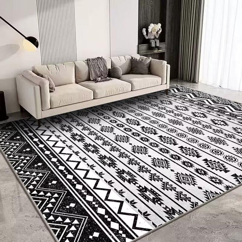 Morocco Ethnic Grey Large Carpets for Living Room Easy Clean Room Decoration Antiskid Rug Bedside Bedroom Entrance Floor Mats
