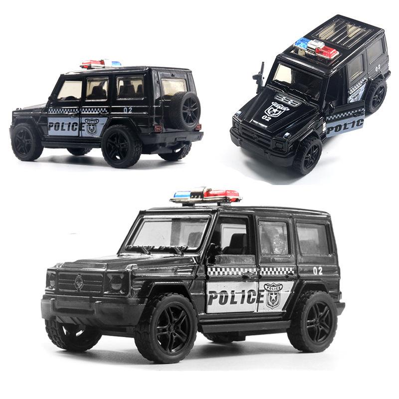 1:36 Benben Alloy Off-Road Police Jeep Toy with Opening Doors Cake Topper