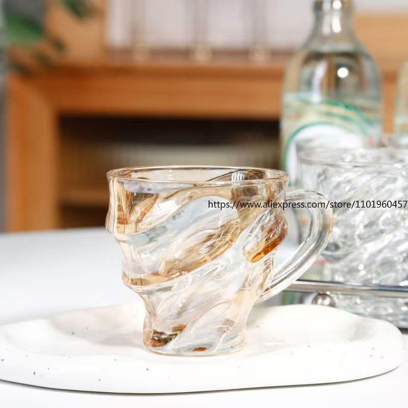 4PCS Amber Water Cups Thickened Minimalist Stylish Ideal for Home Living Room Use Shot Glasses