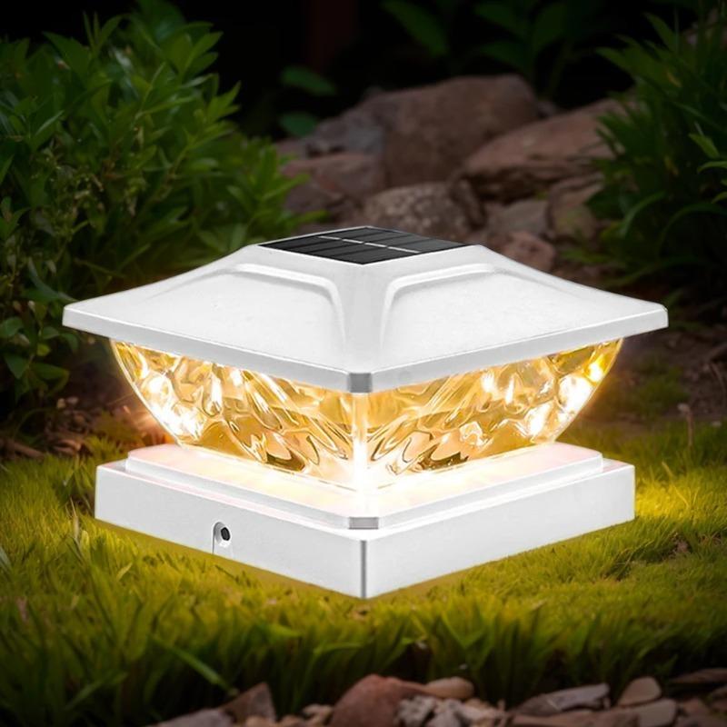 Outdoor Solar Post Lamps, Solar Powered Deck Lights for Posts In Garden Decor, 2 Mode Bright Solar Post Light