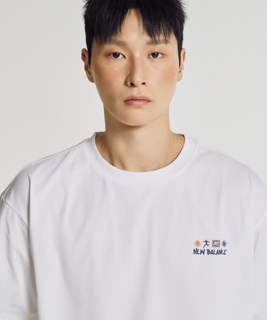 Nyuballanseu Nbneg31643 / Uni Sunny & Rainy Illustration Short Sleeve T-Shirt (White)