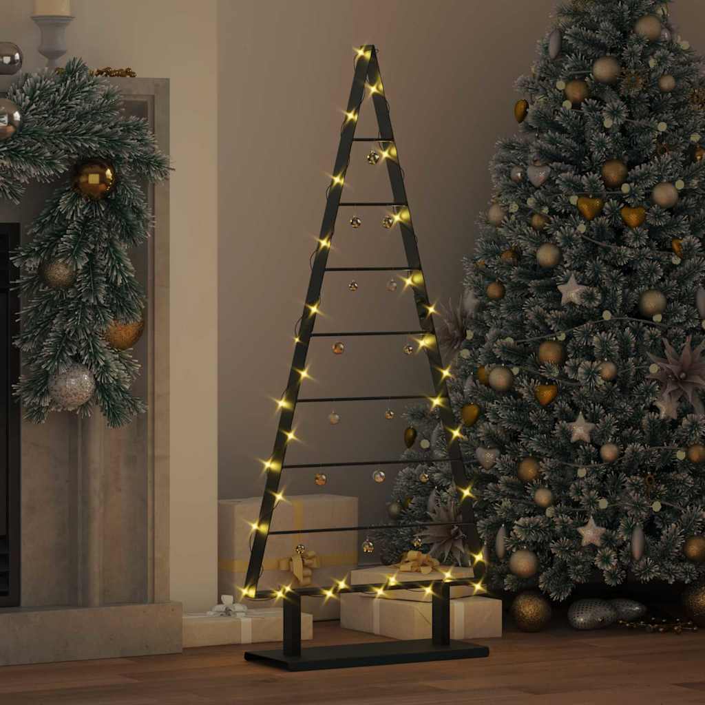 Metal Christmas Tree with Stand Black 125.5 cm Steel