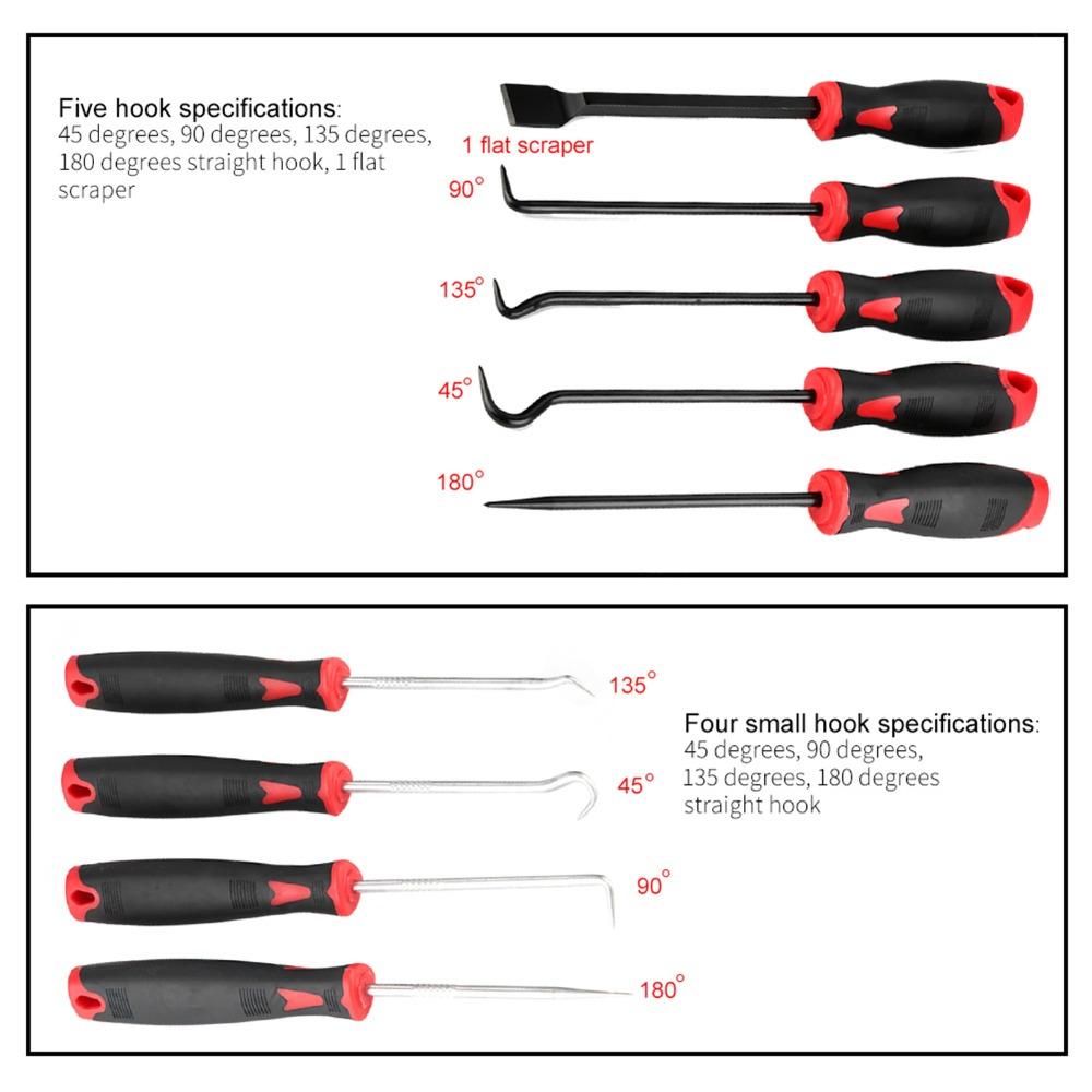 9PCS Multi-Purpose Hook and Pick Set Durable Scraper Hook Pick Set Electronics Maintenance