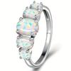 European and American Fashion Women's Egg-shaped Opal Ring - Elegant and Unique Jewelry Gift
