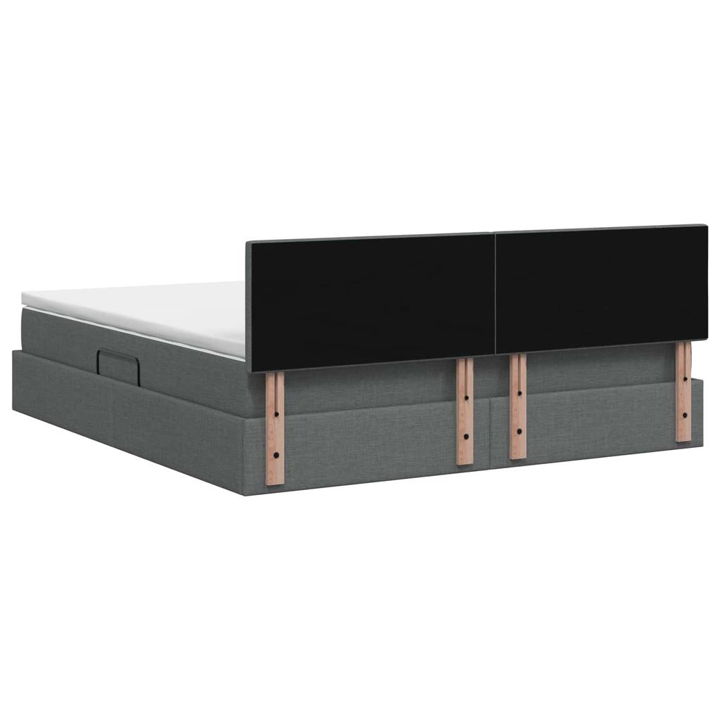 Storage Bed with Mattress Dark Grey 140 x 200 cm Velvet