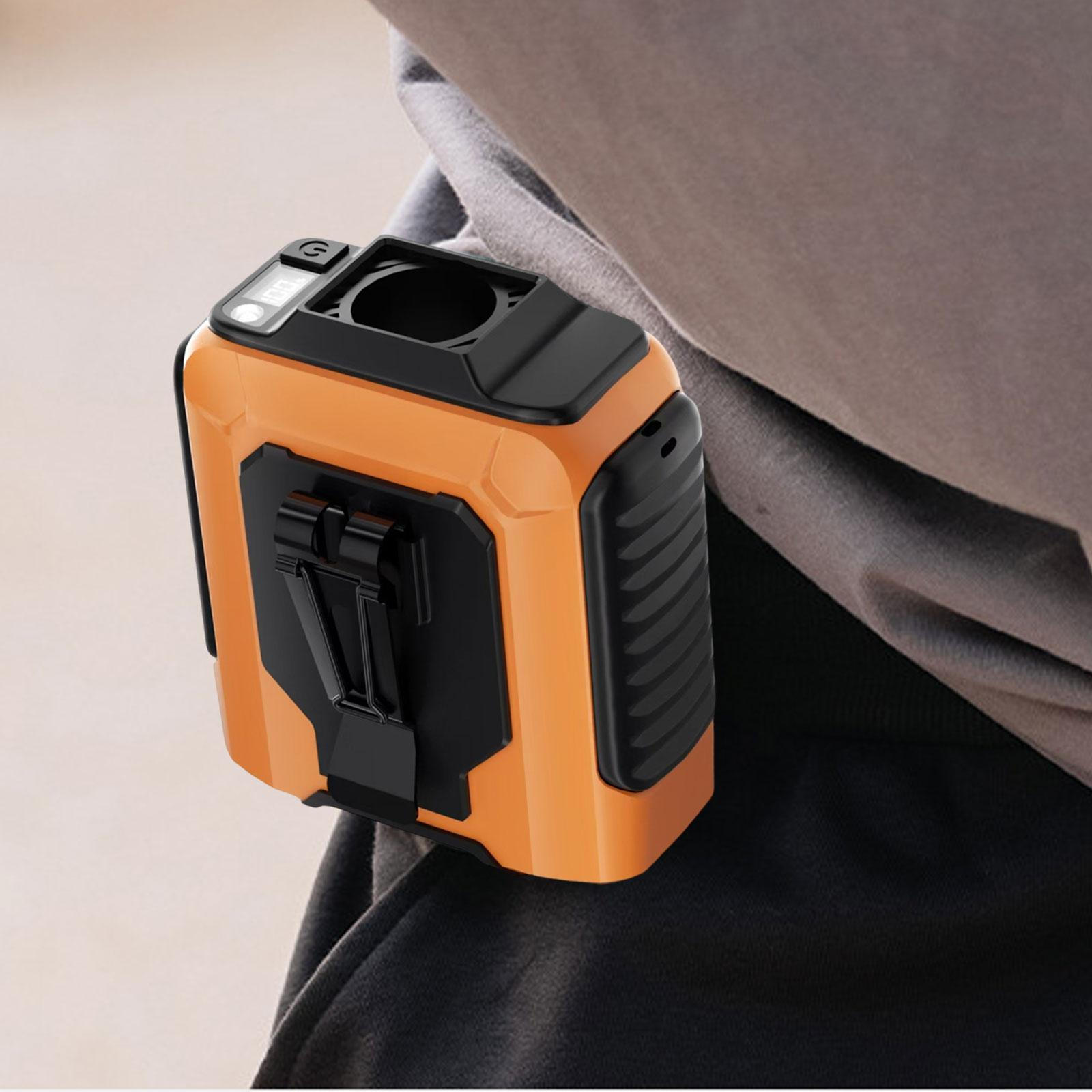 

Portable Waist Fan 100 Gears Flashlight Clip on for Outside Farm Work Riding оранжевый