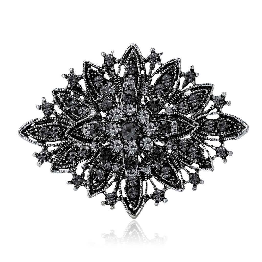Rhinestone Bridals Brooch for Women Unisex Retro Crystal Pins Banquets Party Backpacks Gift Jewelry Accessories