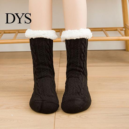Thermal Slipper Socks 1 Pair Non-Slip Ultra-Thick Cashmere Home Sleeping Indoor Winter Footwear for Women And Elderly Slip-proof