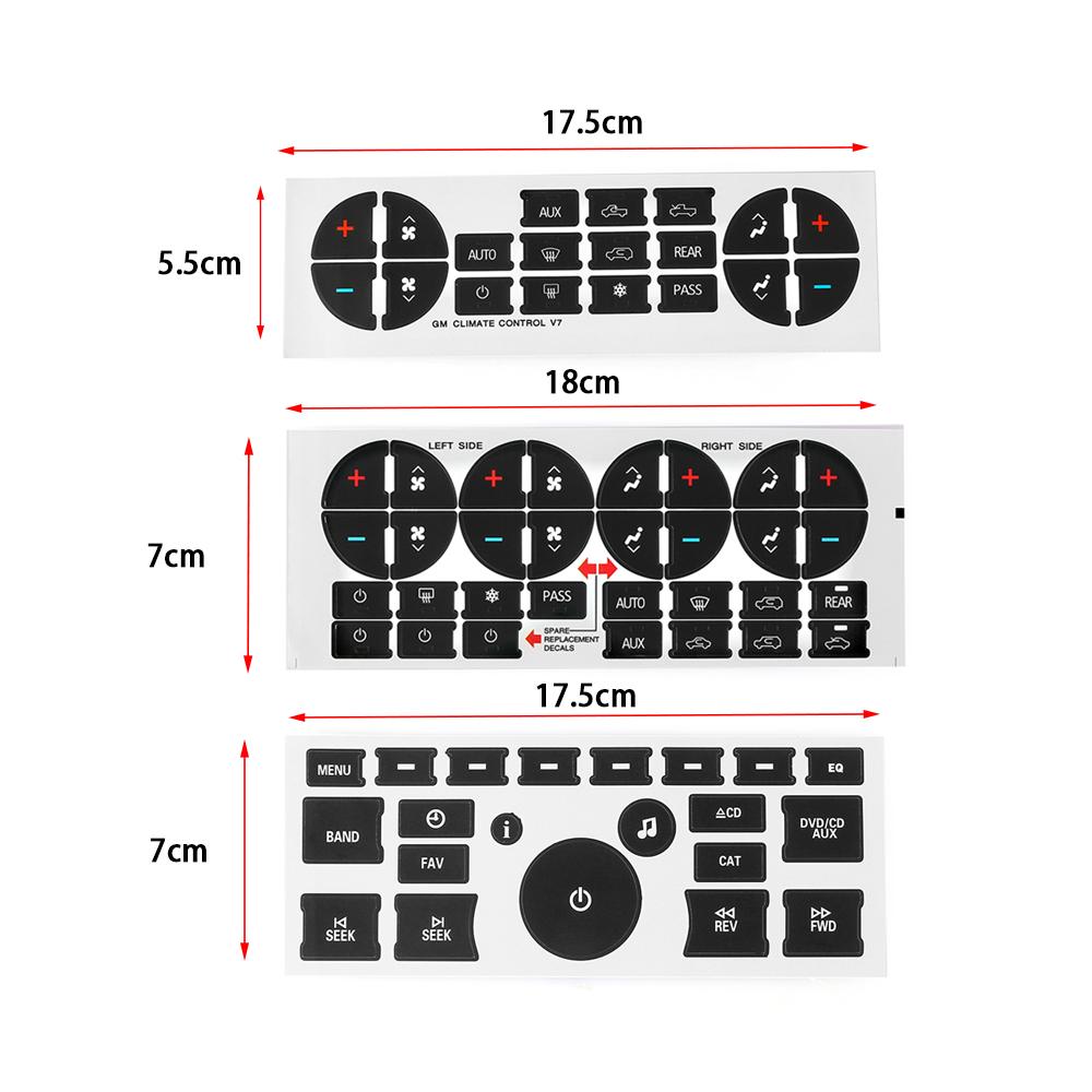 Car Interior Stickers For GM GMC Radio+ A/C Climate Control Button Decal Automobiles Motorcycles Button Repair Decoration Hot