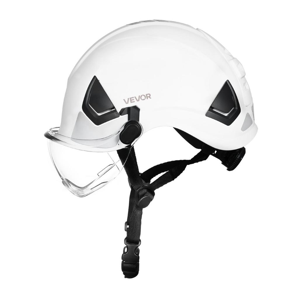 Industrial Safety Helmet, ANSI/ISEA Z89.1 Approved ABS Hard Hat with Visor & 6-Point Ratchet Suspension, Adjustable Vented Hardhat for Men & Women,