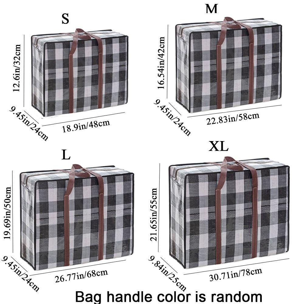 Large Capacity Quilt Clothes Storage Bag Grid Luggage Packing Bag Moving Package Bag  Pillow