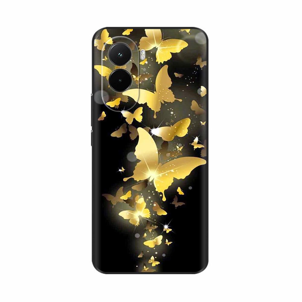 Phone Case For Xiaomi Poco M7 4G Case Soft Silicone TPU Back Cover For Poco M7 Pro 5G Case Ultra Thin Flower Skull Painted Cases