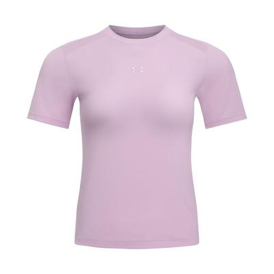 Cool Mesh Logo Solid Loose Breathable Crew Neck Short Sleeve T-Shirt Women T-Shirts Purple 6007555-543