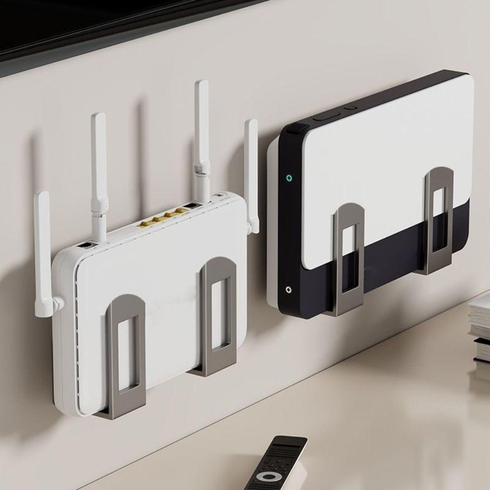 No Drill Router Power Strip Holder Carbon Steel Wall Support Bracket Durable Wifi Placement Rack
