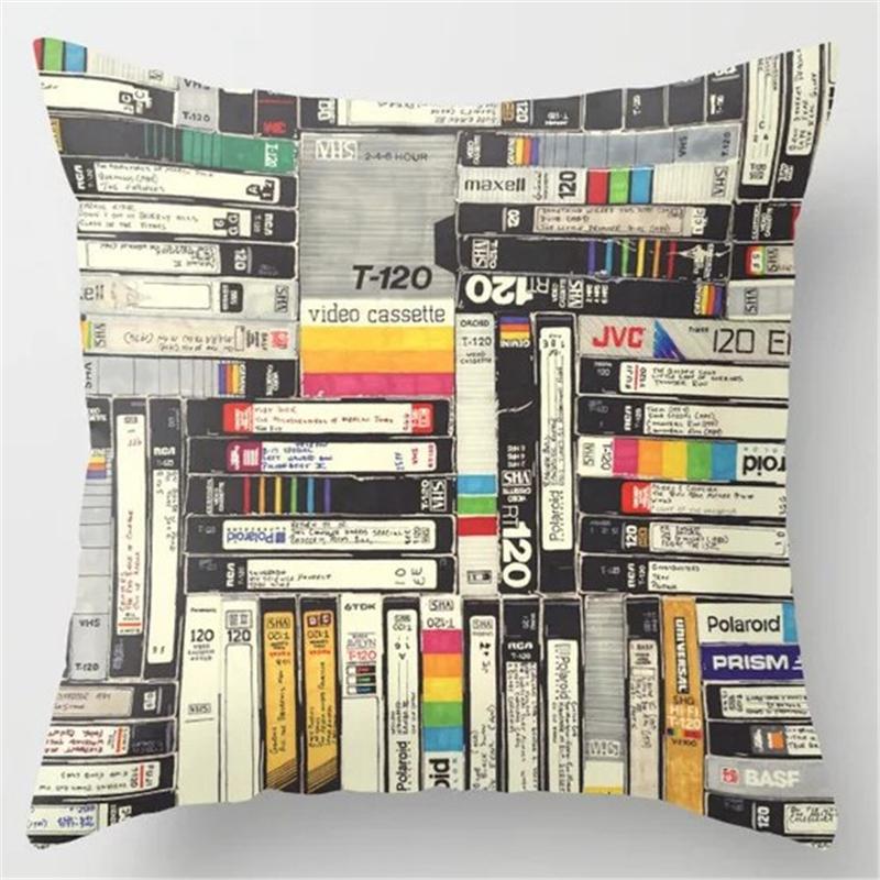 Retro Speaker Piano Rock Black White Cushion Cover Home Sofa Chair Pillow   Music Pop Band
