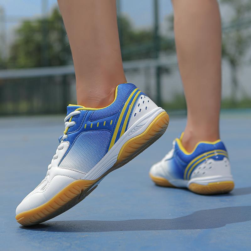Zapatos Profesionales de Ping Pong para Hombres Mujeres Diseño Antideslizante Azul Negro Hombre Tenis de Mesa Práctica Gimnasio Zapatos Talla Grande