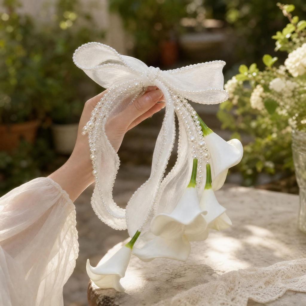Handmade Bridal Floral Bouquet Photo-Ready Corsage Wristlet Fade-Resistant