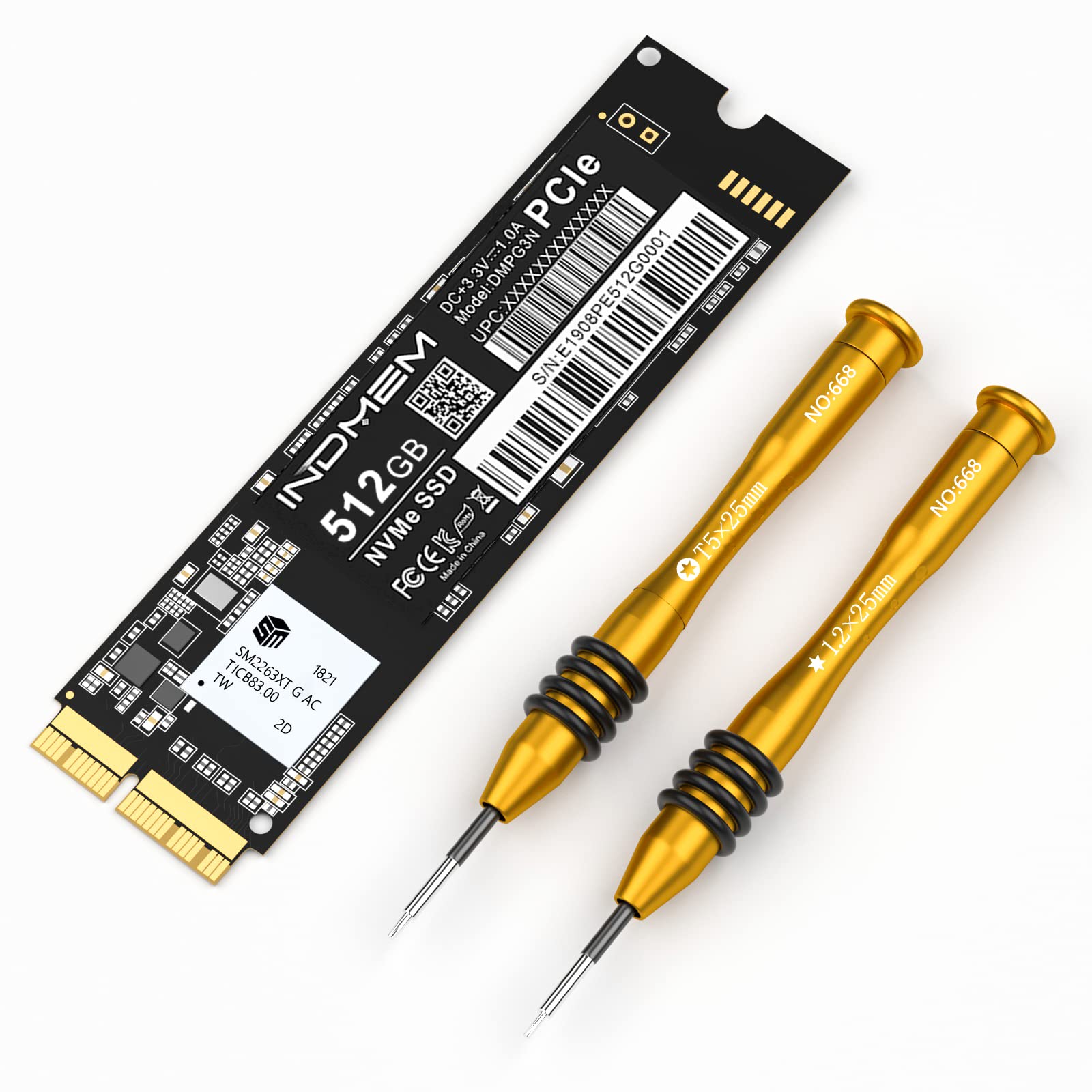 

INDMEM 512GB NVMe PCIe Internal SSD Mac Upgrade Kit with special driver Сумісні моделі MacBook Pro Retina Late 2015 MacBook Air Mid iMac Late Mac