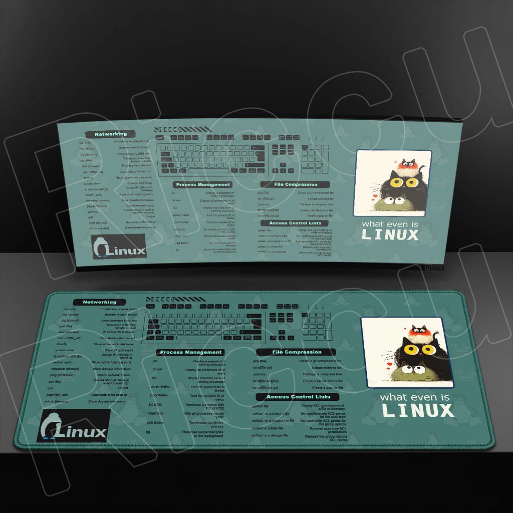 Programmer Office Laptop Soft Mousepad Linux Commands Line Desktop Mat xmm Office Computer Shortcuts Carpet PC Accessories