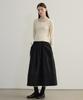Tudument Pintuck Flare Skirt Black