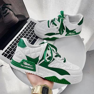 Designer Shoes For Men Casual Platform Sneakes Two-Tone Lace Up Trainers Fashion Student Sneakes Mens Vulcanized Tenis Masculino