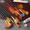 12-Piece Multi-functional Nylon Bristle Brush Set for Watercolor and Fine-line Chinese Painting