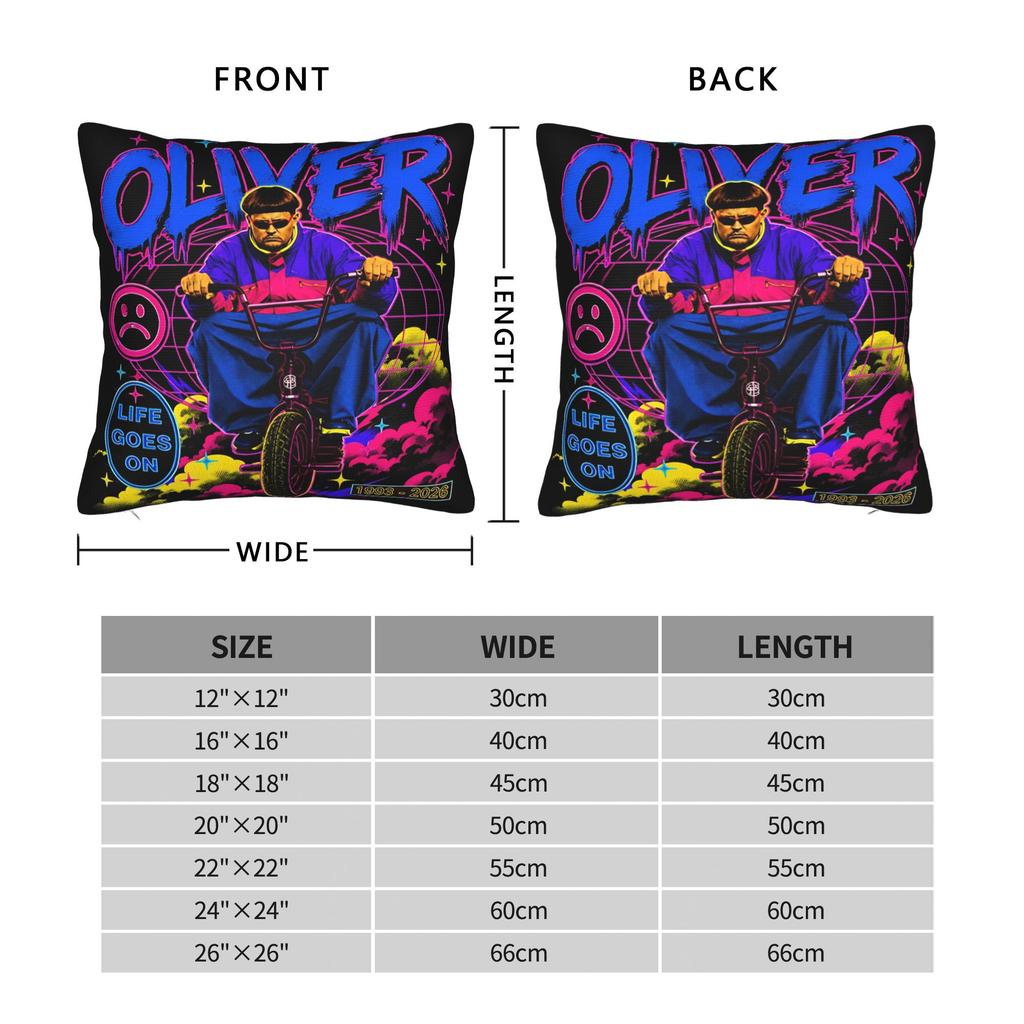Oliver Tree Rest In Peace 1993 to 2026 Memorial Pillow Cover Vintage Pillow Case For Living Room Sofa Comfy Pillowcases Gift