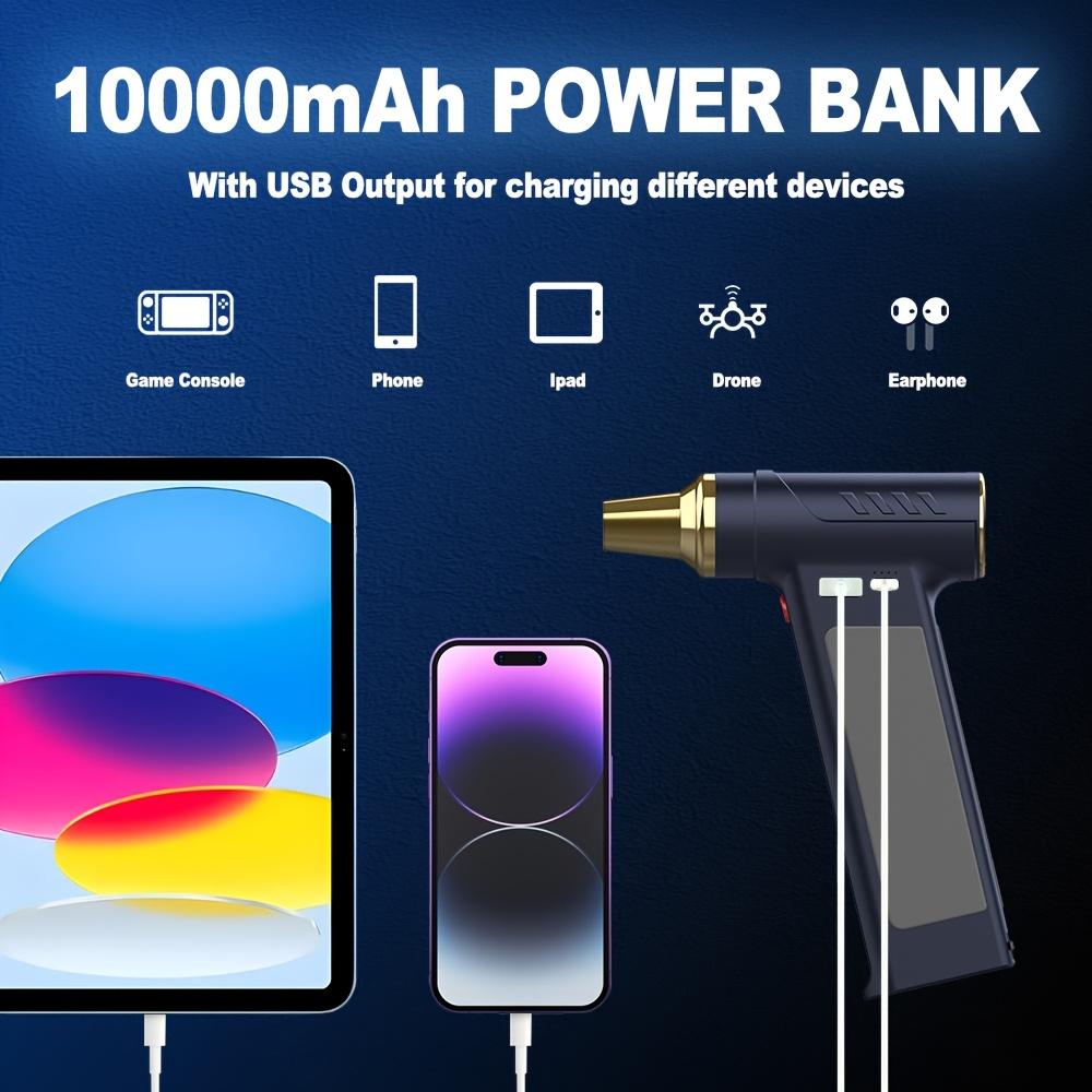 13000RPM Air Duster with 1000A Peak Car Jump Starter for 12V, Cleaning, and Emergency Starting