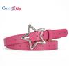 Damengürtel mit fünfzackiger Stern-Legierungsschnalle, Stern-Vollloch-Kleid-Jeansgürtel